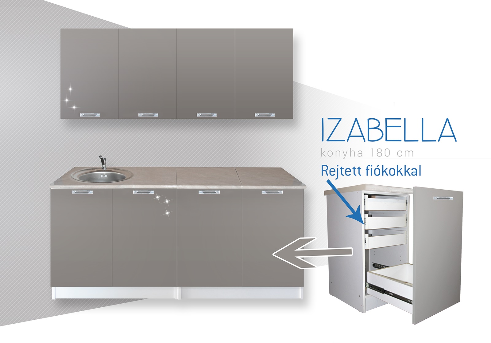 Konyhabútorok 2 : izabella konyha 180x72